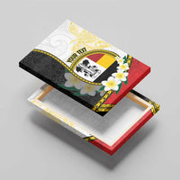 Personalised PNG Madang Provins Canvas Wall Art Papua New Guinea Plumeria Melanesian Pattern - Polynesian Pride