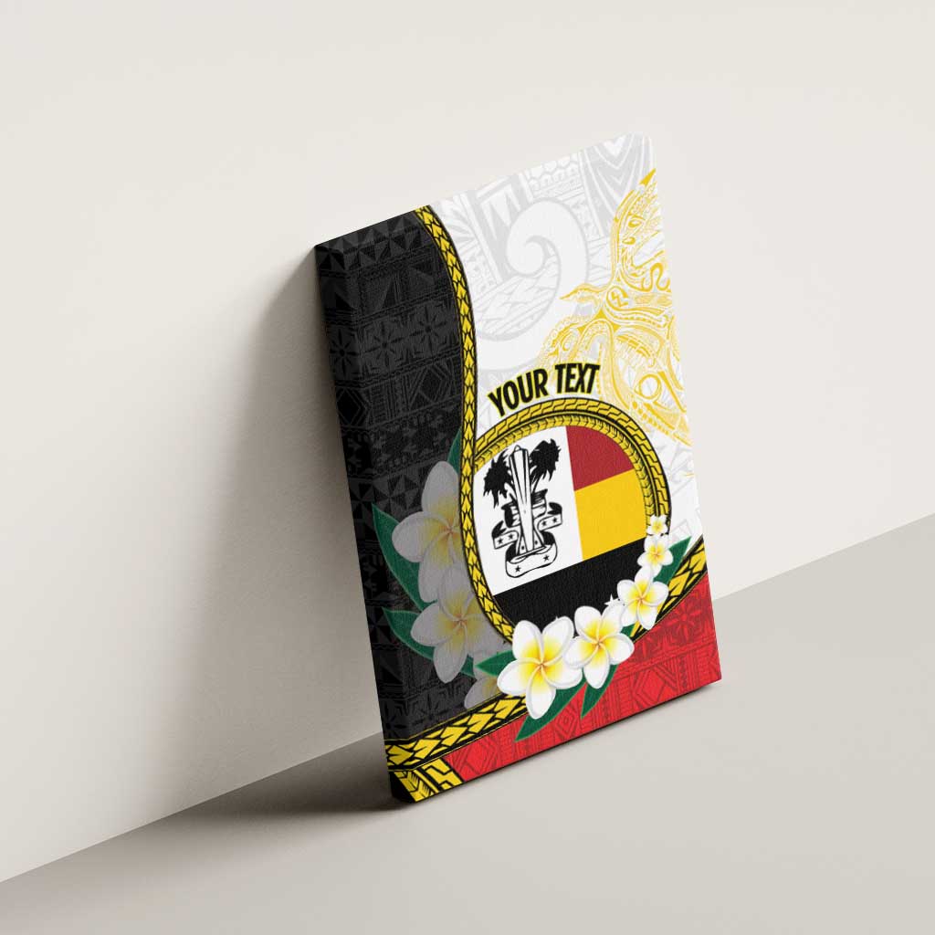 Personalised PNG Madang Provins Canvas Wall Art Papua New Guinea Plumeria Melanesian Pattern - Polynesian Pride