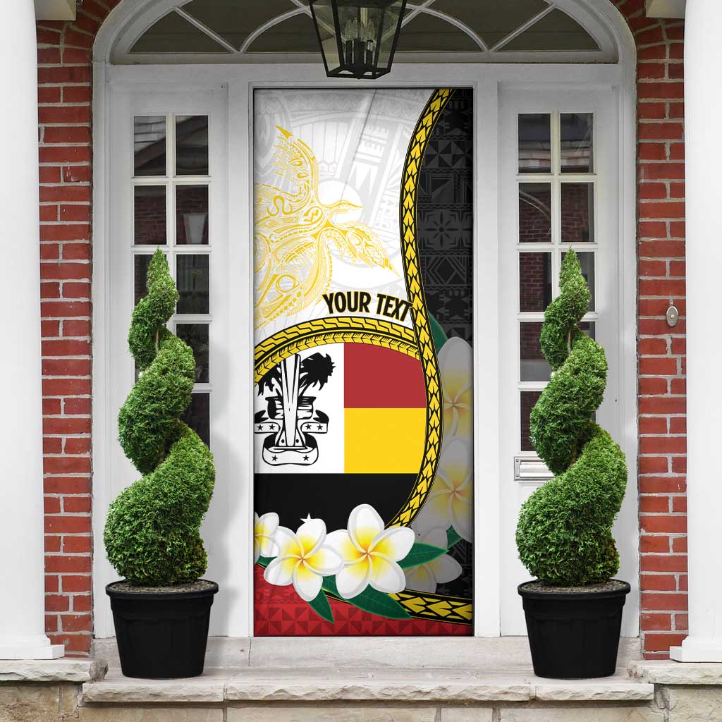 Personalised PNG Madang Provins Door Cover Papua New Guinea Plumeria Melanesian Pattern - Polynesian Pride