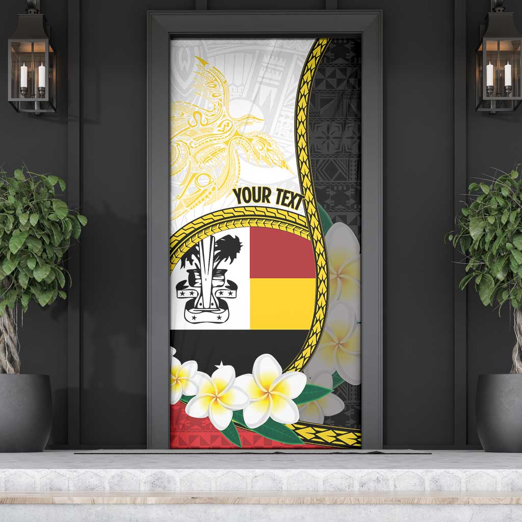 Personalised PNG Madang Provins Door Cover Papua New Guinea Plumeria Melanesian Pattern - Polynesian Pride