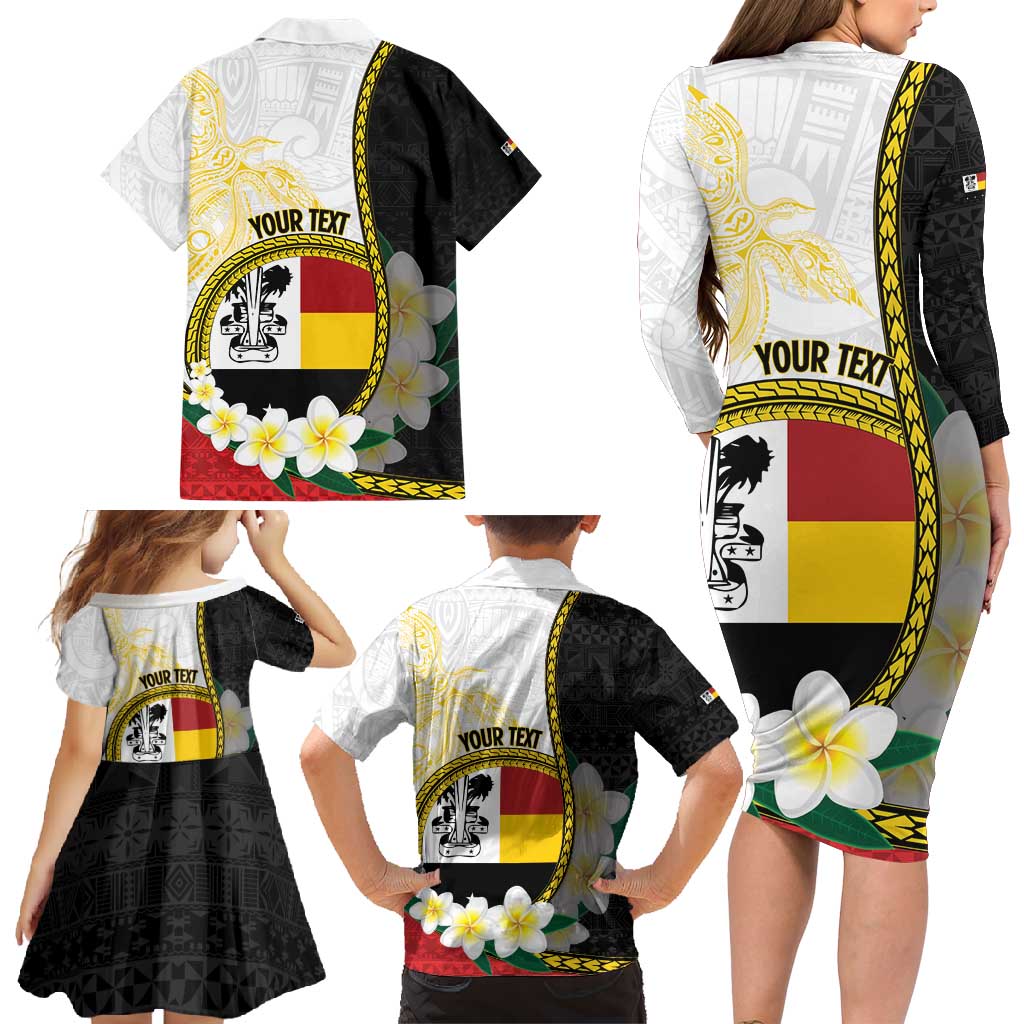 Personalised PNG Madang Provins Family Matching Long Sleeve Bodycon Dress and Hawaiian Shirt Papua New Guinea Plumeria Melanesian Pattern - Polynesian Pride