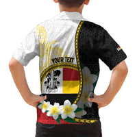 Personalised PNG Madang Provins Family Matching Off Shoulder Short Dress and Hawaiian Shirt Papua New Guinea Plumeria Melanesian Pattern - Polynesian Pride