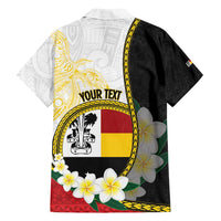 Personalised PNG Madang Provins Family Matching Off Shoulder Short Dress and Hawaiian Shirt Papua New Guinea Plumeria Melanesian Pattern - Polynesian Pride