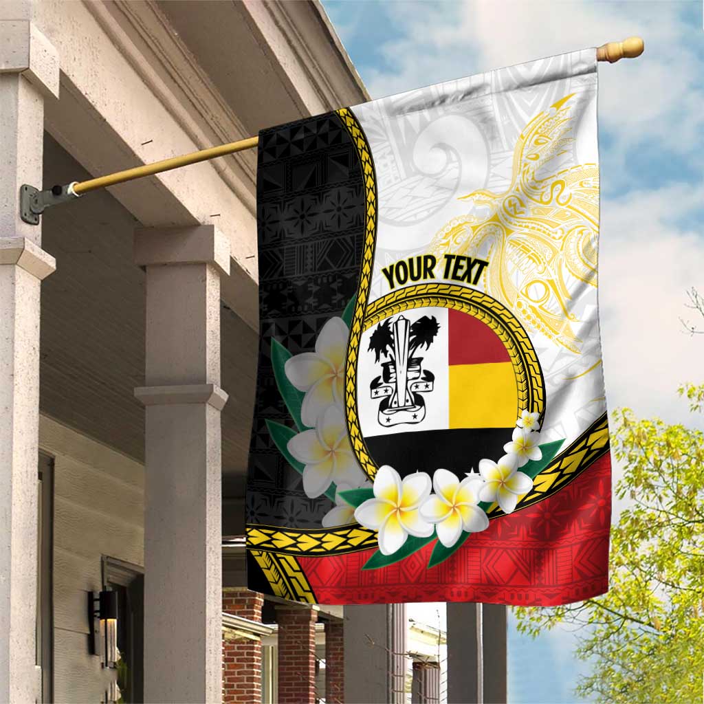 Personalised PNG Madang Provins Garden Flag Papua New Guinea Plumeria Melanesian Pattern - Polynesian Pride