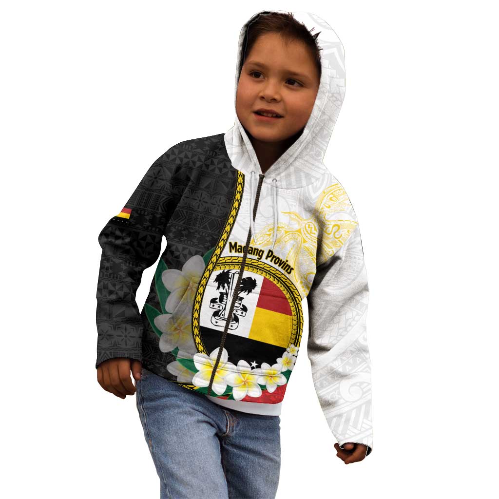 Personalised PNG Madang Provins Kid Hoodie Papua New Guinea Plumeria Melanesian Pattern - Polynesian Pride