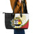 Personalised PNG Madang Provins Leather Tote Bag Papua New Guinea Plumeria Melanesian Pattern - Polynesian Pride