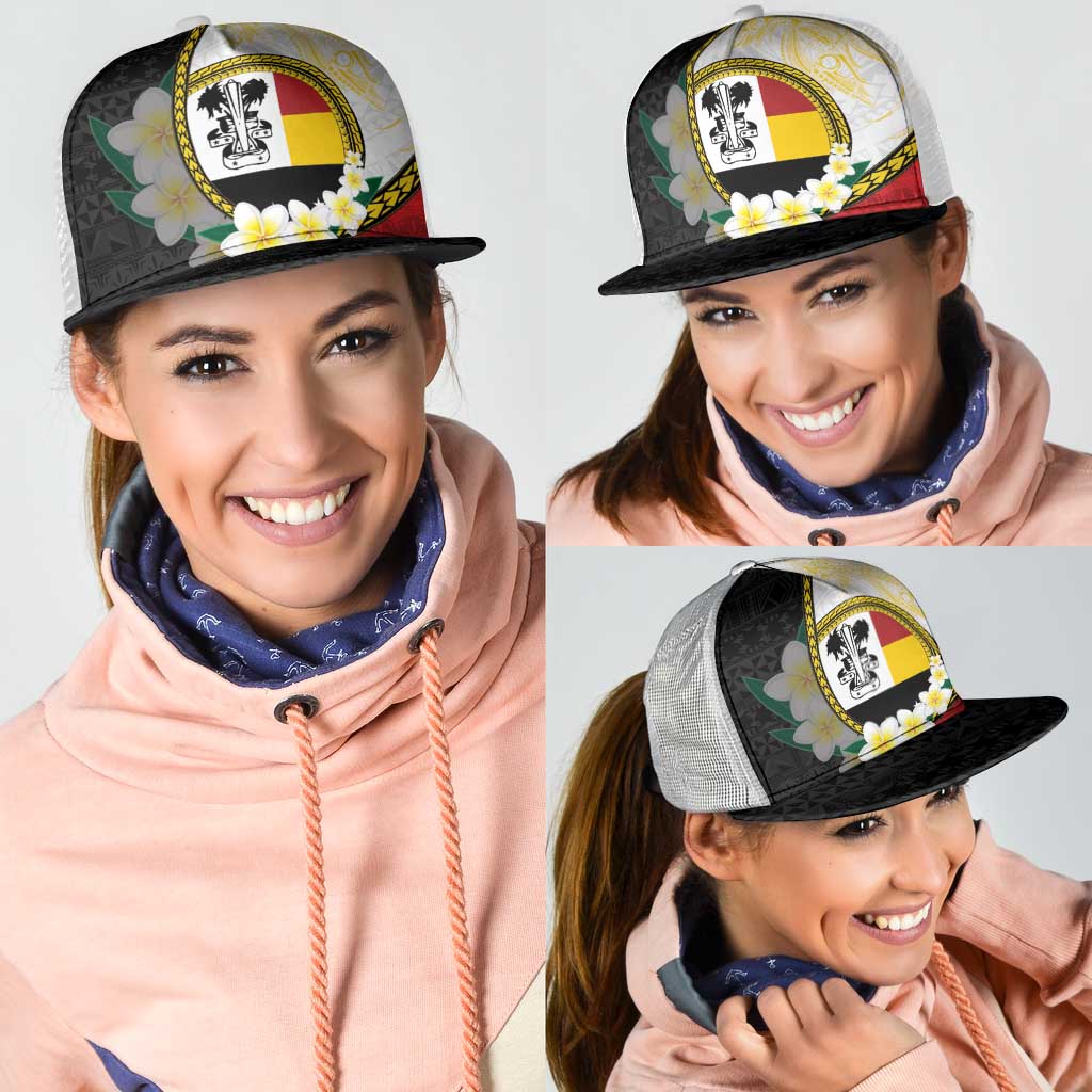 PNG Madang Provins Mesh Trucker Cap Papua New Guinea Plumeria Melanesian Pattern LT14 - Polynesian Pride