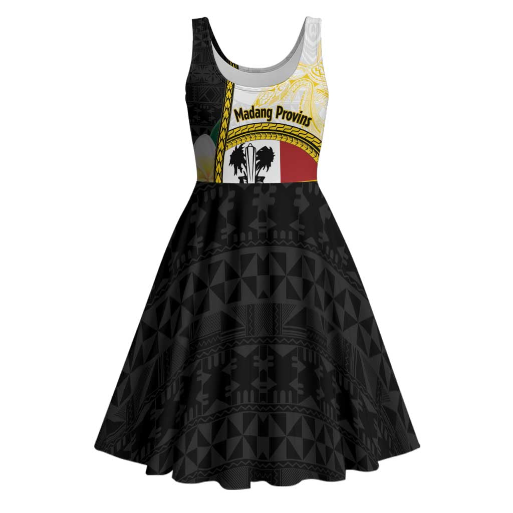 Personalised PNG Madang Provins Midi Dress Papua New Guinea Plumeria Melanesian Pattern - Polynesian Pride