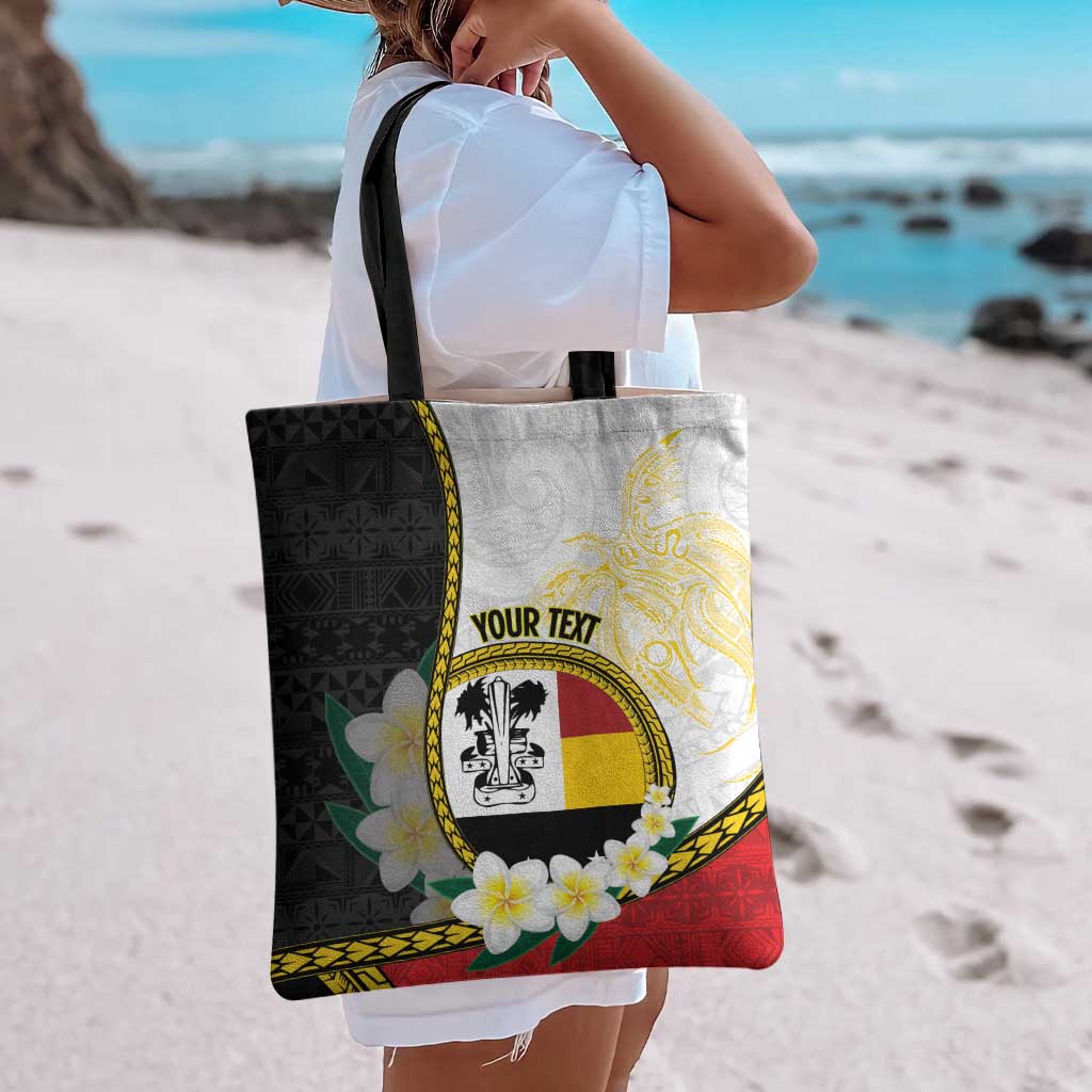 Personalised PNG Madang Provins Tote Bag Papua New Guinea Plumeria Melanesian Pattern - Polynesian Pride