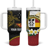 Personalised PNG Madang Provins Tumbler With Handle Papua New Guinea Plumeria Melanesian Pattern - Polynesian Pride