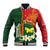 Personalised PNG Oro Provins Baseball Jacket Papua New Guinea Plumeria Melanesian Pattern - Polynesian Pride