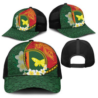 PNG Oro Provins Baseball Net Cap Papua New Guinea Plumeria Melanesian Pattern - Polynesian Pride