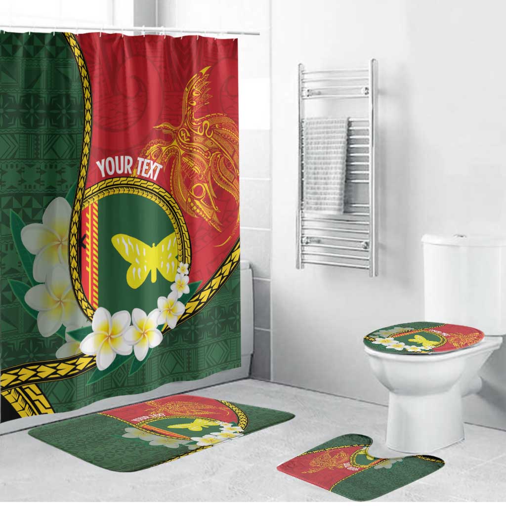 Personalised PNG Oro Provins Bathroom Set Papua New Guinea Plumeria Melanesian Pattern - Polynesian Pride