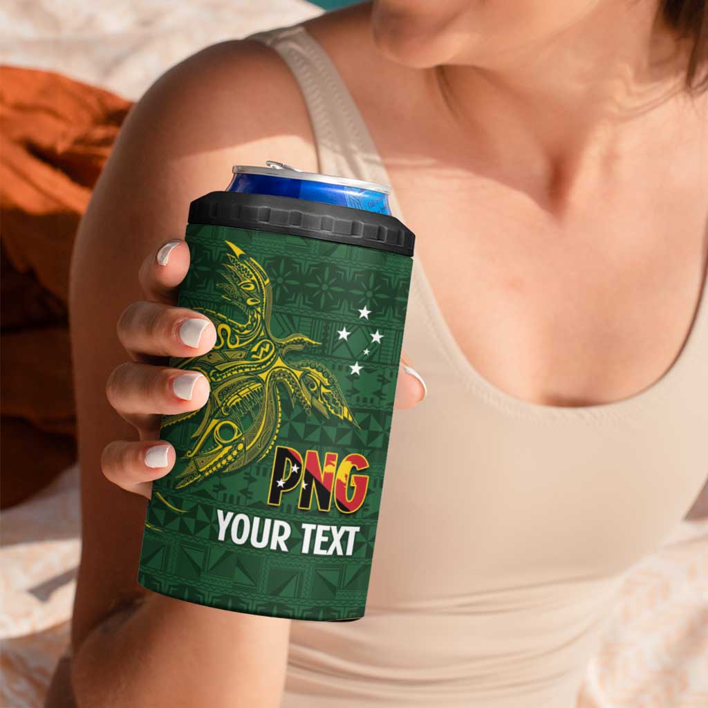 Personalised PNG Oro Provins 4 in 1 Can Cooler Tumbler Papua New Guinea Plumeria Melanesian Pattern - Polynesian Pride