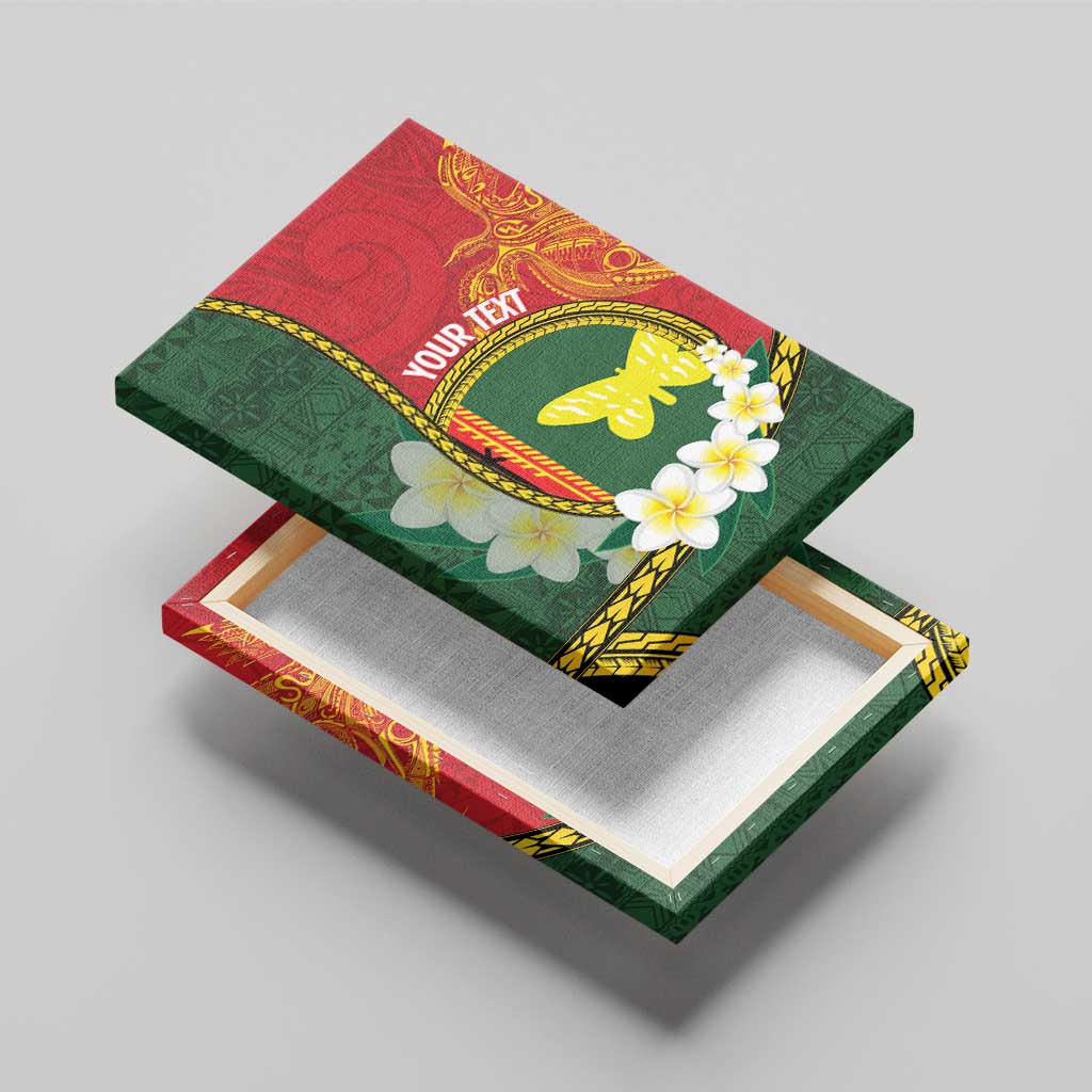 Personalised PNG Oro Provins Canvas Wall Art Papua New Guinea Plumeria Melanesian Pattern - Polynesian Pride