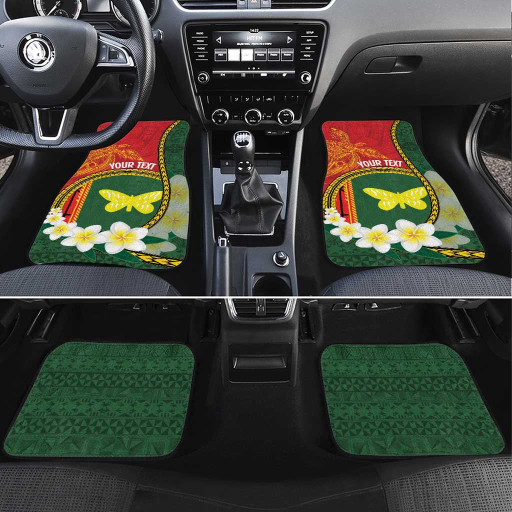 Personalised PNG Oro Provins Car Mats Papua New Guinea Plumeria Melanesian Pattern - Polynesian Pride
