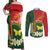 Personalised PNG Oro Provins Couples Matching Off Shoulder Maxi Dress and Long Sleeve Button Shirt Papua New Guinea Plumeria Melanesian Pattern - Polynesian Pride