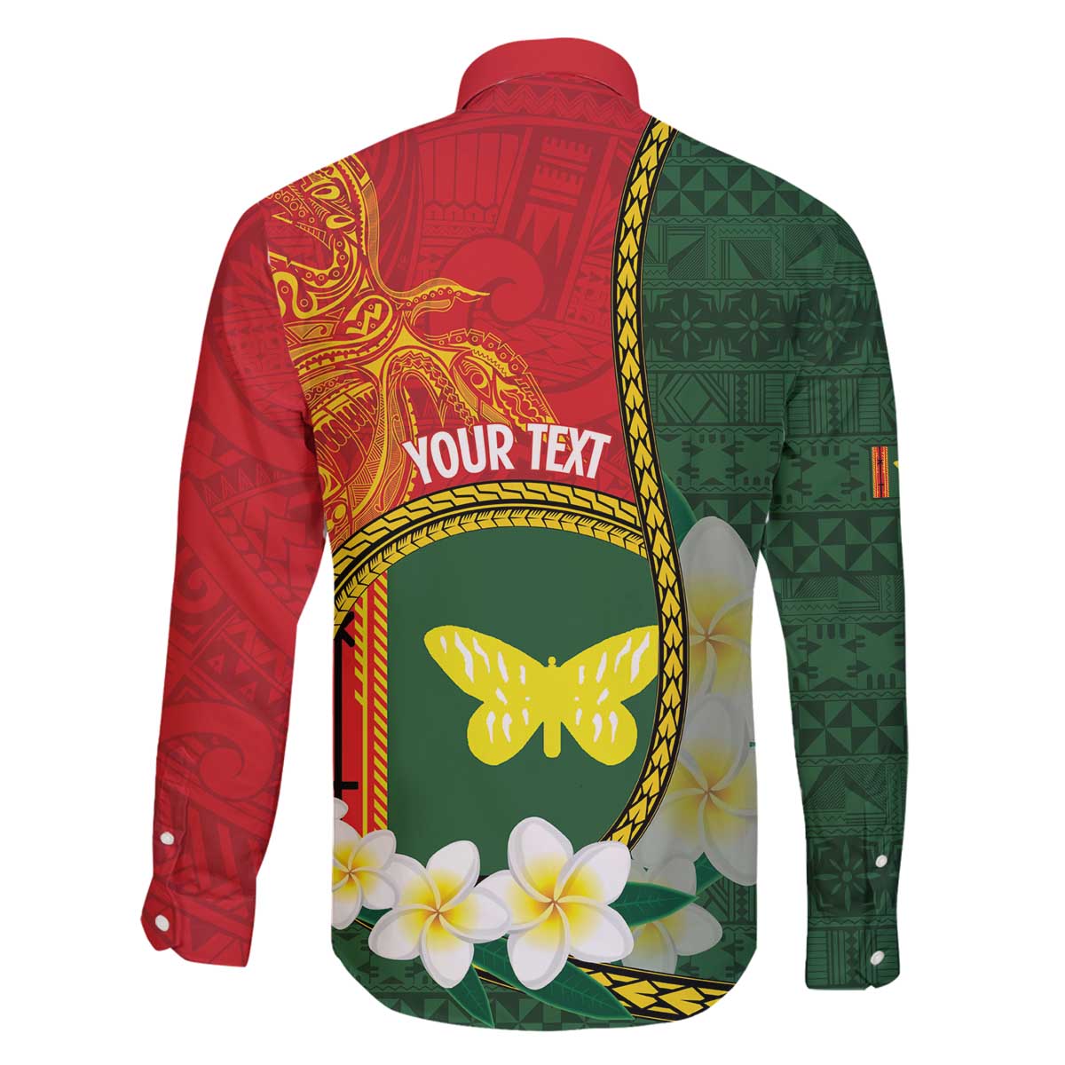 Personalised PNG Oro Provins Family Matching Off The Shoulder Long Sleeve Dress and Hawaiian Shirt Papua New Guinea Plumeria Melanesian Pattern - Polynesian Pride