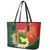 Personalised PNG Oro Provins Leather Tote Bag Papua New Guinea Plumeria Melanesian Pattern - Polynesian Pride