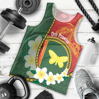 Personalised PNG Oro Provins Men Tank Top Papua New Guinea Plumeria Melanesian Pattern - Polynesian Pride
