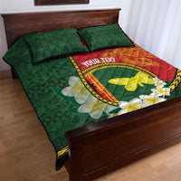 Personalised PNG Oro Provins Quilt Bed Set Papua New Guinea Plumeria Melanesian Pattern - Polynesian Pride