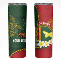 Personalised PNG Oro Provins Skinny Tumbler Papua New Guinea Plumeria Melanesian Pattern - Polynesian Pride