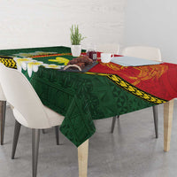 Personalised PNG Oro Provins Tablecloth Papua New Guinea Plumeria Melanesian Pattern - Polynesian Pride