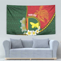 Personalised PNG Oro Provins Tapestry Papua New Guinea Plumeria Melanesian Pattern - Polynesian Pride