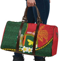 Personalised PNG Oro Provins Travel Bag Papua New Guinea Plumeria Melanesian Pattern - Polynesian Pride