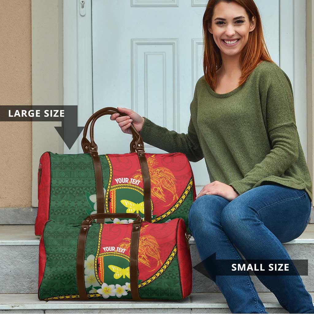 Personalised PNG Oro Provins Travel Bag Papua New Guinea Plumeria Melanesian Pattern - Polynesian Pride