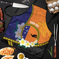 Personalised PNG Niu Ailan Apron Papua New Guinea Plumeria Melanesian Pattern - Polynesian Pride