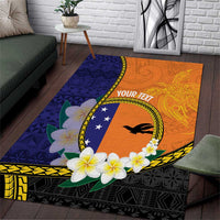 Personalised PNG Niu Ailan Area Rug Papua New Guinea Plumeria Melanesian Pattern - Polynesian Pride
