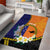 Personalised PNG Niu Ailan Area Rug Papua New Guinea Plumeria Melanesian Pattern - Polynesian Pride