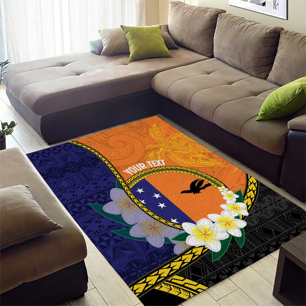 Personalised PNG Niu Ailan Area Rug Papua New Guinea Plumeria ...