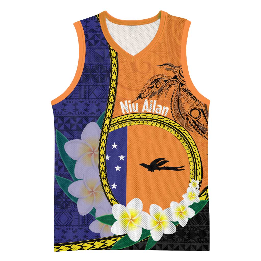 Personalised PNG Niu Ailan Basketball Jersey Papua New Guinea Plumeria Melanesian Pattern - Polynesian Pride