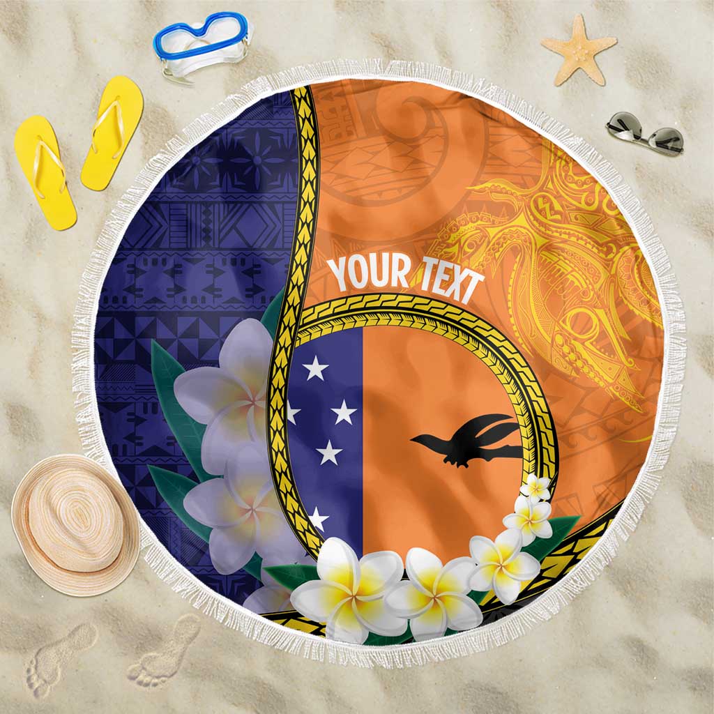 Personalised PNG Niu Ailan Beach Blanket Papua New Guinea Plumeria Melanesian Pattern - Polynesian Pride