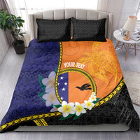 Personalised PNG Niu Ailan Bedding Set Papua New Guinea Plumeria Melanesian Pattern - Polynesian Pride