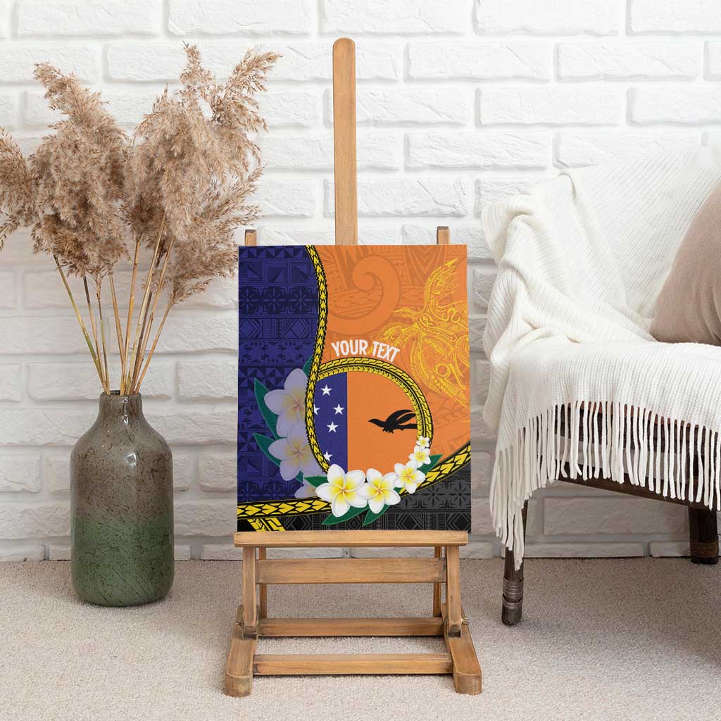 Personalised PNG Niu Ailan Canvas Wall Art Papua New Guinea Plumeria Melanesian Pattern - Polynesian Pride