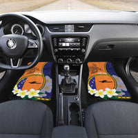 Personalised PNG Niu Ailan Car Mats Papua New Guinea Plumeria Melanesian Pattern - Polynesian Pride