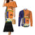 Personalised PNG Niu Ailan Couples Matching Mermaid Dress and Long Sleeve Button Shirt Papua New Guinea Plumeria Melanesian Pattern - Polynesian Pride