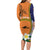 Personalised PNG Niu Ailan Family Matching Long Sleeve Bodycon Dress and Hawaiian Shirt Papua New Guinea Plumeria Melanesian Pattern - Polynesian Pride