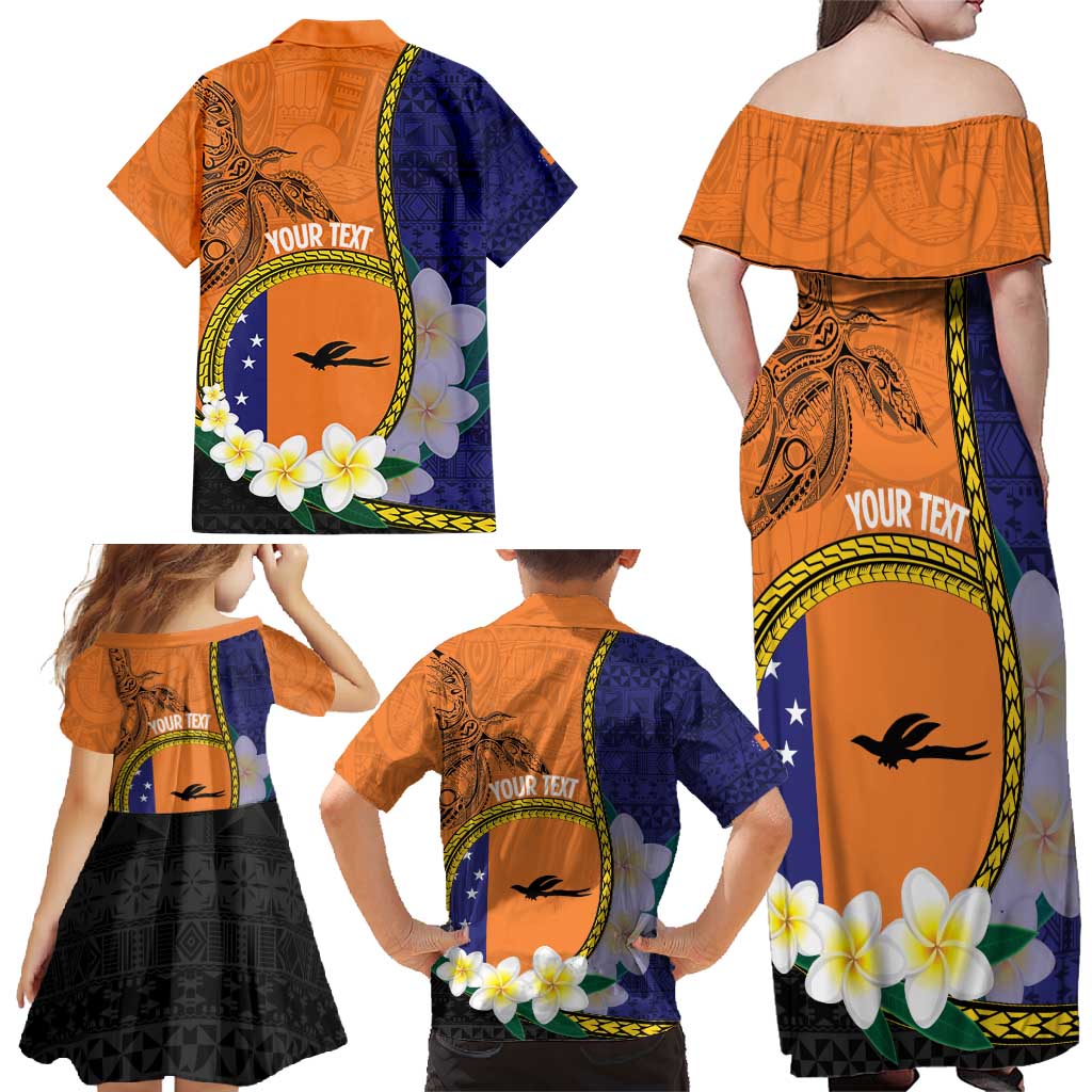 Personalised PNG Niu Ailan Family Matching Off Shoulder Maxi Dress and Hawaiian Shirt Papua New Guinea Plumeria Melanesian Pattern - Polynesian Pride