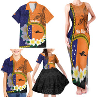 Personalised PNG Niu Ailan Family Matching Tank Maxi Dress and Hawaiian Shirt Papua New Guinea Plumeria Melanesian Pattern - Polynesian Pride