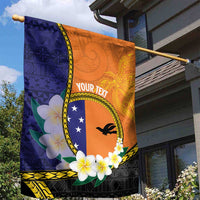 Personalised PNG Niu Ailan Garden Flag Papua New Guinea Plumeria Melanesian Pattern - Polynesian Pride