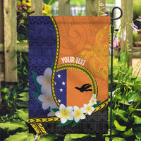 Personalised PNG Niu Ailan Garden Flag Papua New Guinea Plumeria Melanesian Pattern - Polynesian Pride