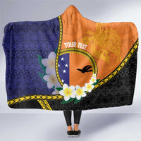 Personalised PNG Niu Ailan Hooded Blanket Papua New Guinea Plumeria Melanesian Pattern - Polynesian Pride