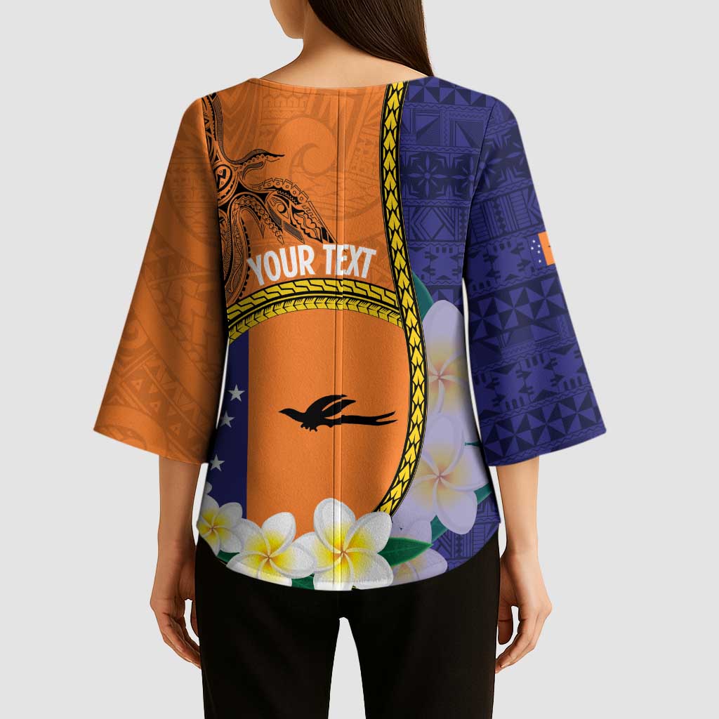 Personalised PNG Niu Ailan Kimono Sleeve Blouse Papua New Guinea Plumeria Melanesian Pattern - Polynesian Pride