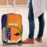 Personalised PNG Niu Ailan Luggage Cover Papua New Guinea Plumeria Melanesian Pattern - Polynesian Pride