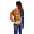Personalised PNG Niu Ailan Off Shoulder Sweater Papua New Guinea Plumeria Melanesian Pattern - Polynesian Pride