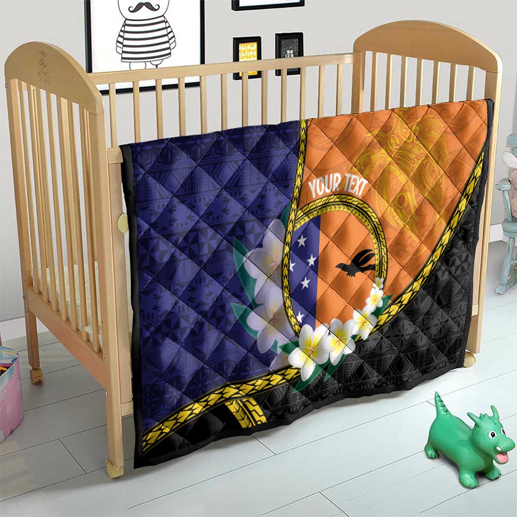 Personalised PNG Niu Ailan Quilt Papua New Guinea Plumeria Melanesian Pattern - Polynesian Pride